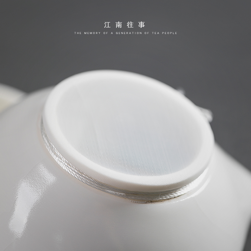 Jiangnan past white porcelain slice open your up kung fu tea tea tea accessories about jade fat) filter about tea
