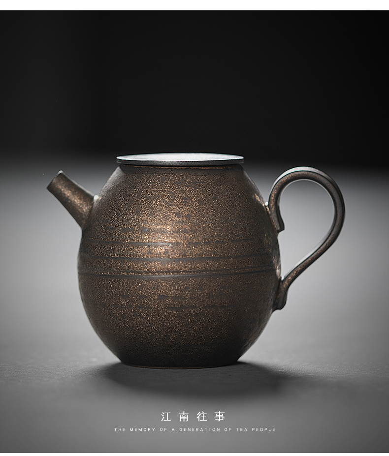 Jiangnan past retro rust glaze is putting pot of household ceramic teapot kung fu tea set single pot of Japanese little teapot