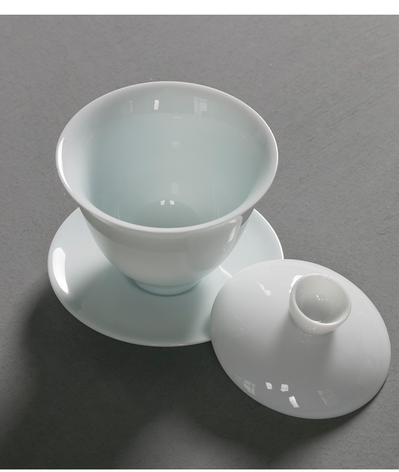 Jiangnan kung fu tea sweet white past 4 tureen suit ceramic tea art home tea cups is suing the set