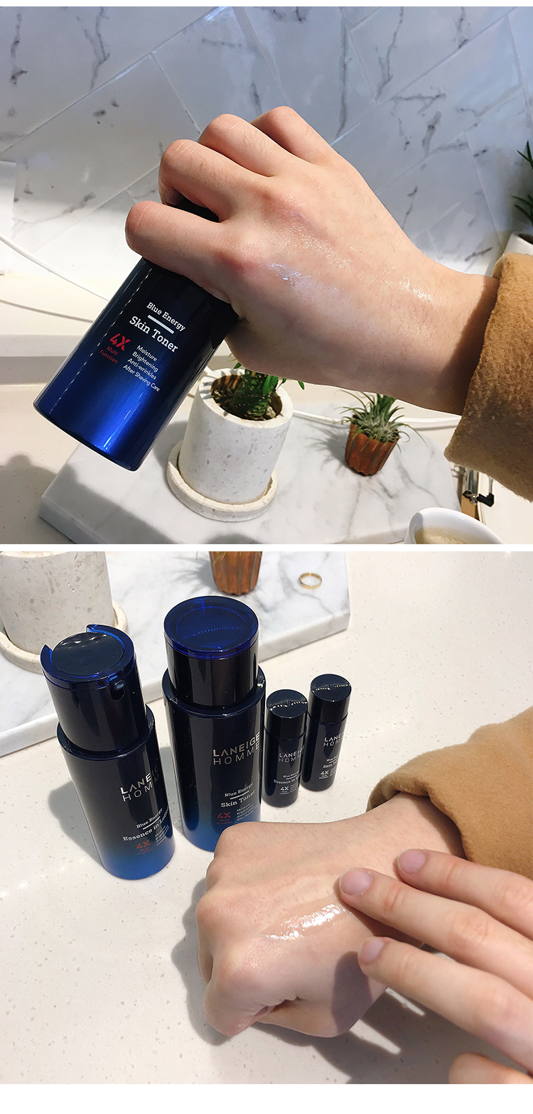 New Lange Men của Deep Sea Renewable tái tạo toner 4 dưỡng ẩm chống nhăn sau khi cạo râu chăm sóc Hàn Quốc chính hãng chăm sóc da sữa rửa mặt oxy than hoạt tính