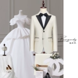 Бордовый костюм от кутюр, платье-смокинг, кремово-белый костюм, мужской свадебный костюм для жениха, свадебный костюм #3223