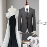 Мужской модный комплект, платье, пиджак классического кроя в английском стиле, костюм, облегающий крой, в британском стиле, 3 предмета