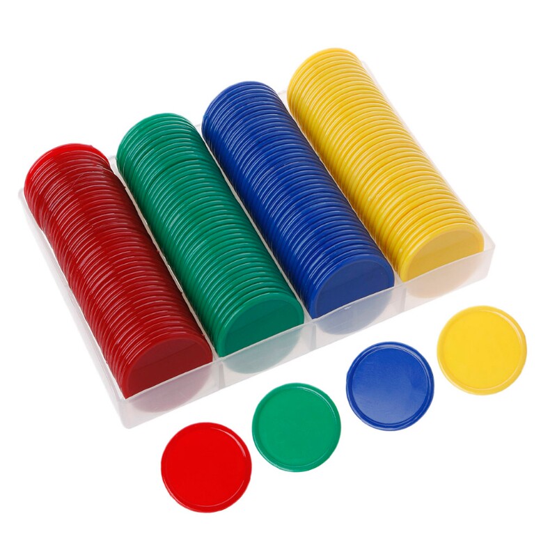 Solid color blank chip piece No par value mahjong chip no number plastic piece Teaching aids plastic piece