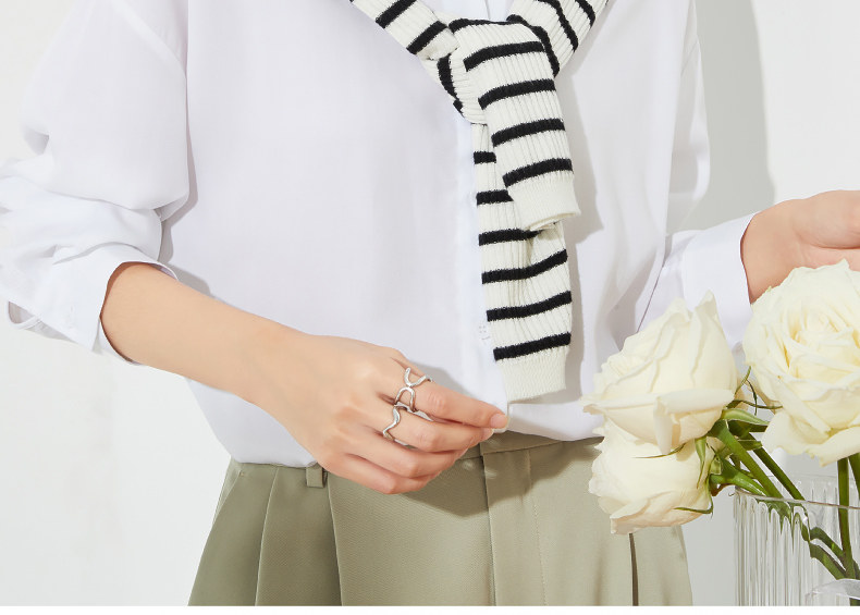 Осенняя рубашка, белая куртка, V-образный вырез, свободный крой, французский стиль 