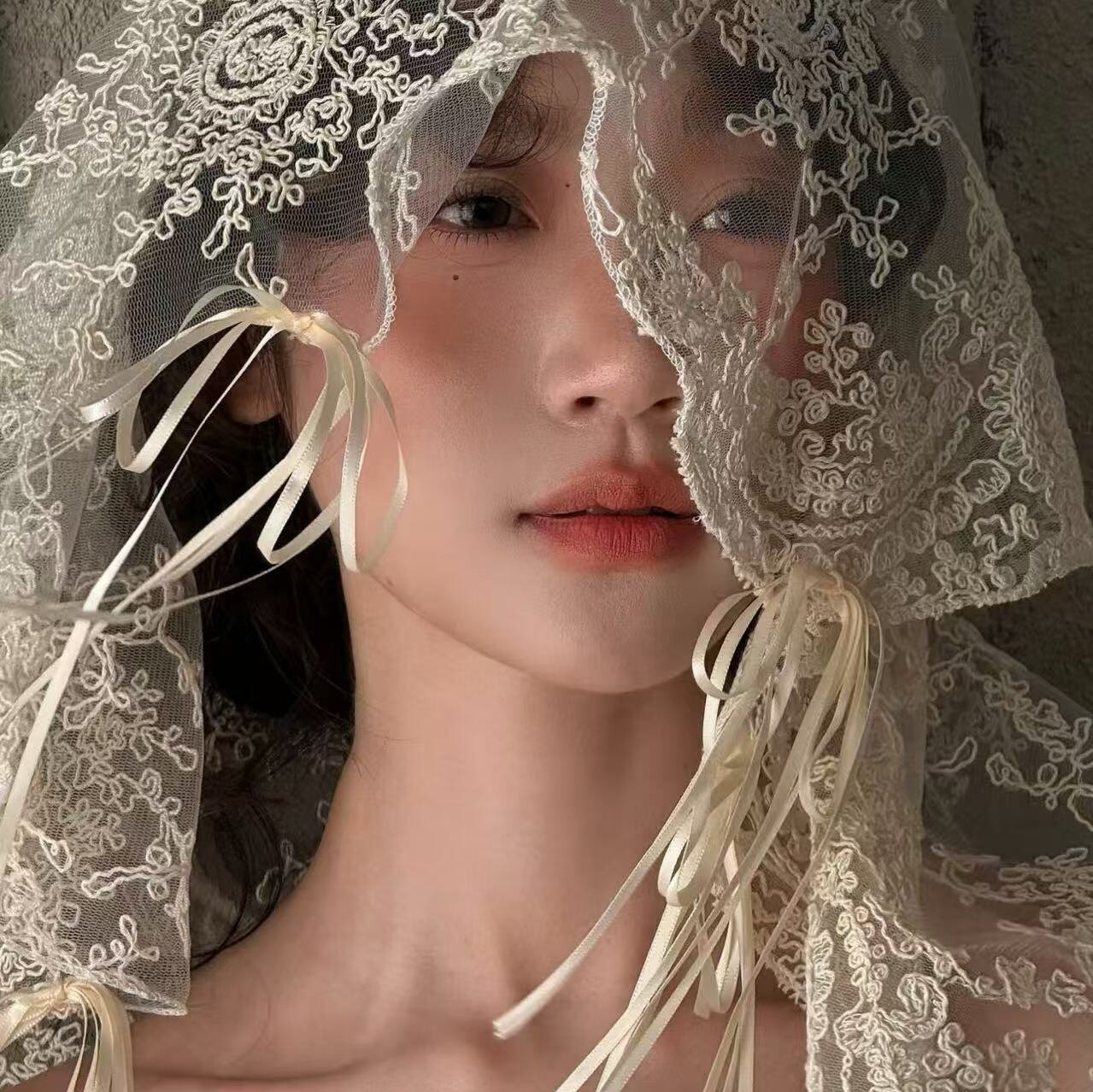 French vintage lace bow veil: be the romantic princess of 
