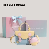 UR Bam Rewiwo Официальный подлинный дофаминовый кремовый кремовый контрастный цветовой пакет стиль школьной стиль милый мессенджер маленькая сумка