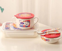 (Physical store) baby-friendly shop treasure bowl children baby food supplement anti-drop stainless steel imported tableware spoon Fork