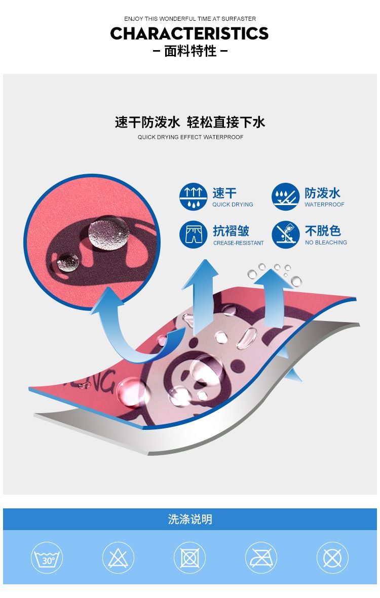 Quần dài đi biển năm điểm lỏng lẻo nam và nữ thủy triều đi nghỉ mát bên bờ biển công viên nước nhanh khô bộ đồ đôi quần bơi quần đùi lợn - Quần bãi biển