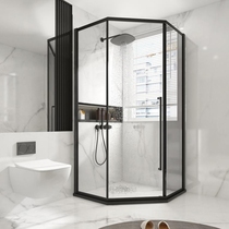 Shower room Diamond-shaped bath room integrated partition glass door whole bathroom toilet bath screen home wet and dry