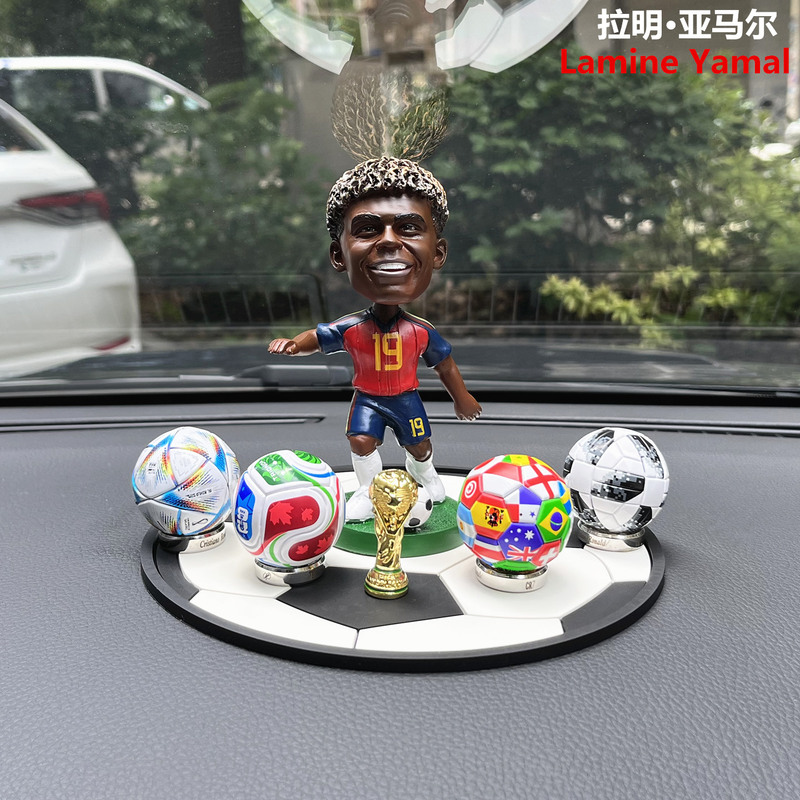 Spanish Team Yamal Figurine Football Car Decoration Dashboard Car Ornament Bobblehead Model Merchandise
