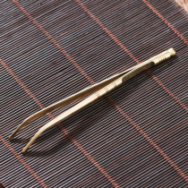 Jiyu thickened copper tea cup clip kung fu tea set accessories stainless steel tea tweezers tea clip tea ceremony six gentlemen accessories