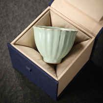 Jiyu Ru Kiln Ceramic Kung Fu Tea Set Can Ru Porcelain Open Ice Crack Tea Cup Mingcup Single Tea Cup Master Cup