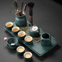 Japanese ceramic kung fu tea set home living room office meeting one small tea table tea set tea tray set