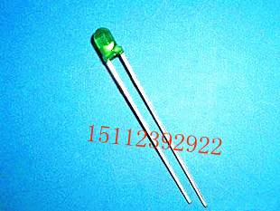 High quality LED 3MM green hair green highlight LEDLED lamp has side long feet Quality assurance 1,000