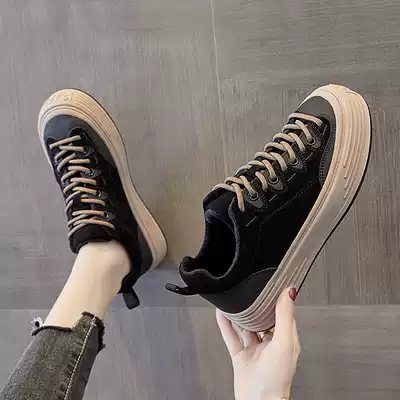 A D Hepburn fashion bloggers help you to reduce age, legs long leather canvas thick bottom Net red tide XIE