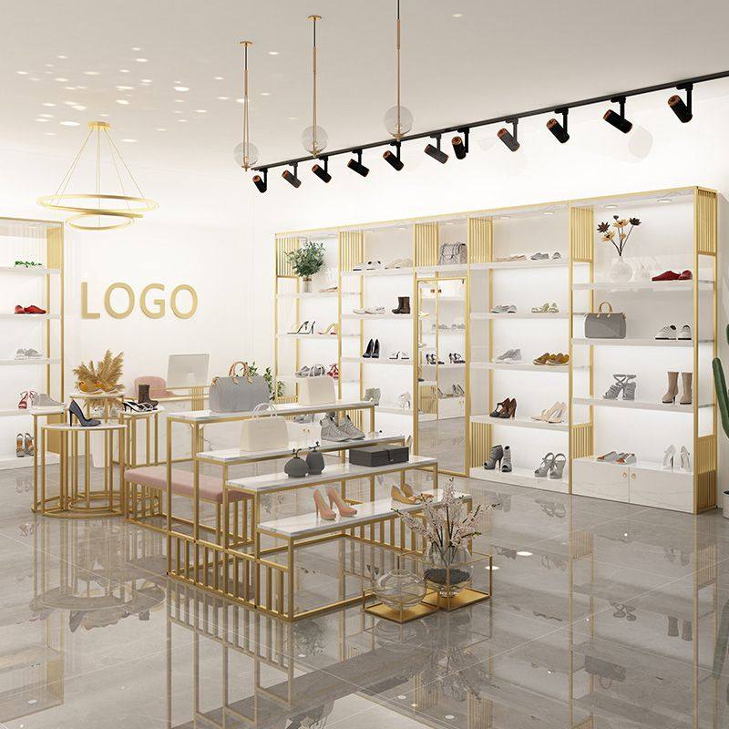 Shoe Store Shoe Rack Show Rack Children Shoes Shop Shelves Mall with lamp Container bag Shoes Cabinet Shoes Shop Set Shoes Shelf-Taobao