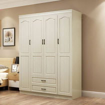 Simple modern wardrobe Multi-layer solid wood two three four door assembly bedroom European wooden board wardrobe can be customized