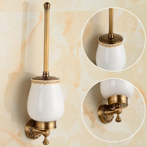 Toilet Brush Suit Imitation Ancient Copper Wash Toilet Brush Toilet Brush Free of perforated toilet Soft plush brushed brush holder European style