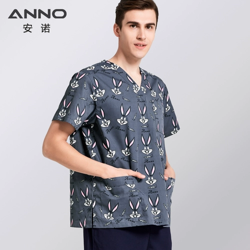 安诺 Дышащая униформа врача, униформа медсестры для работы, комплект, поликоттон, короткий рукав