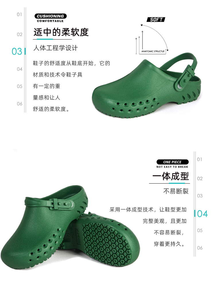 Anno / ANNO giày phẫu thuật trượt chịu nhiệt độ cao Baotou giày dép chăm sóc y tế phẫu thuật giày trong phòng thí nghiệm