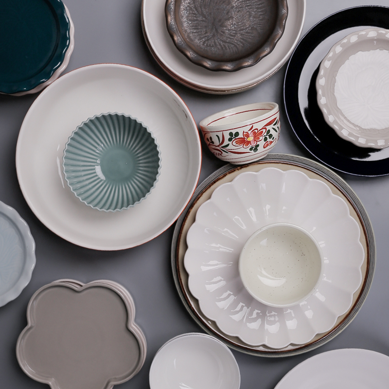 Special Defect Clearance Ceramic Tableware Home Restaurant Dishes Fashion Western Dishes Steak Dishes Underglaze Color Dishes