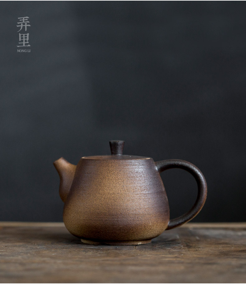 The Get firewood coarse pottery teapot in household Japanese single pot of large - sized kung fu home tea ware ceramic tea set