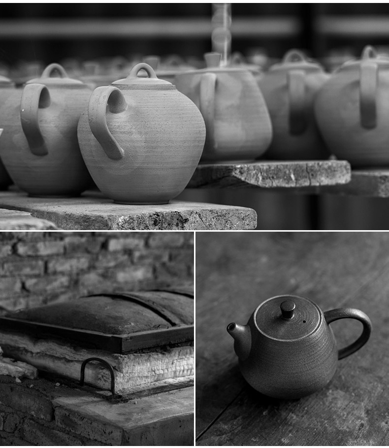 The Get firewood coarse pottery teapot in household Japanese single pot of large - sized kung fu home tea ware ceramic tea set