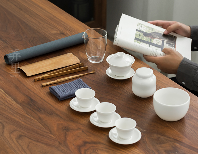 The Get | tea art would training kung fu tea set in dehua white porcelain tureen ceramic cups travel packages