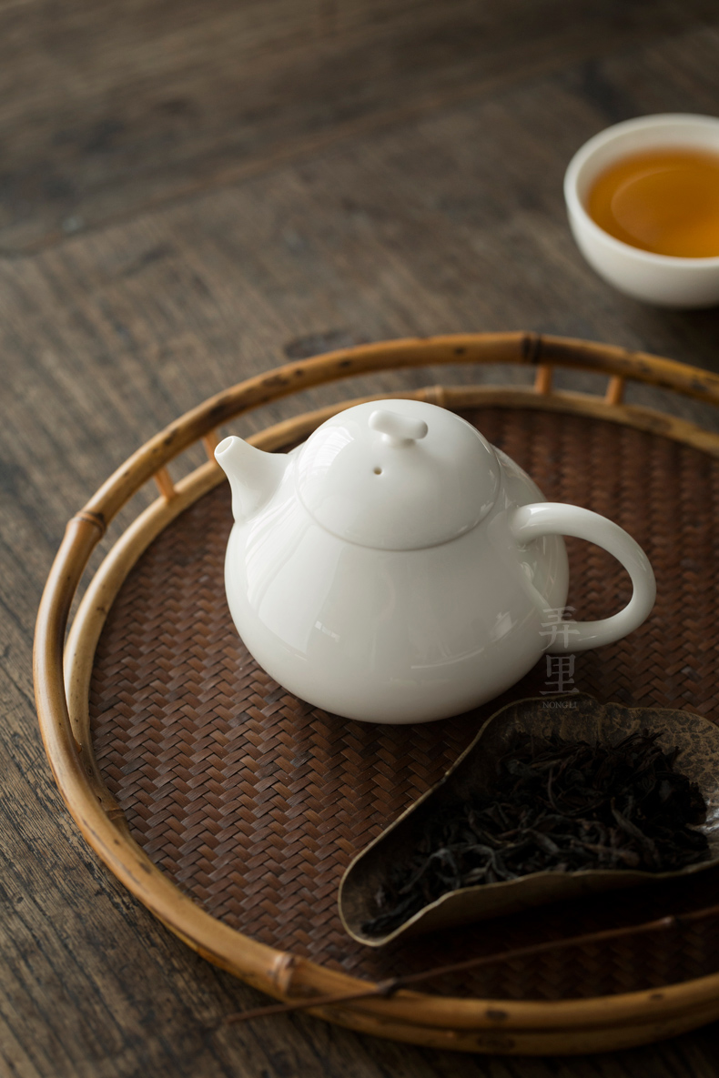 The Get | in dehua white porcelain ceramic kung fu xi shi teapot trumpet single pot of household of Chinese style of the filter with tea