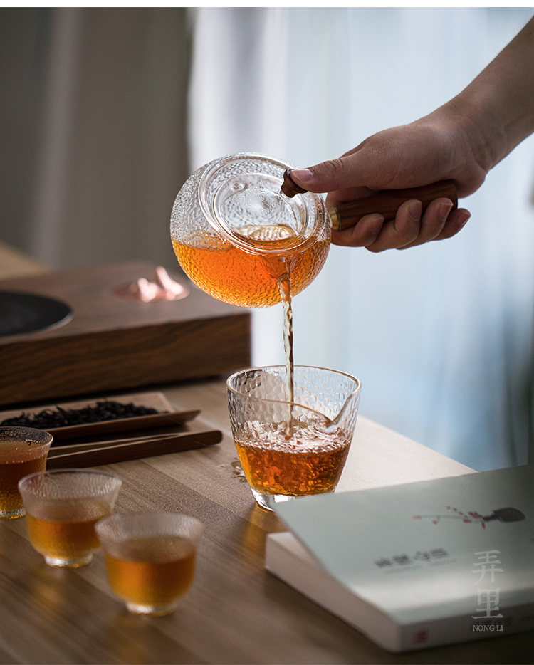 The Heat - resistant glass filter side boil electric TaoLu teapot tea ware hammer high - temperature kung fu tea set