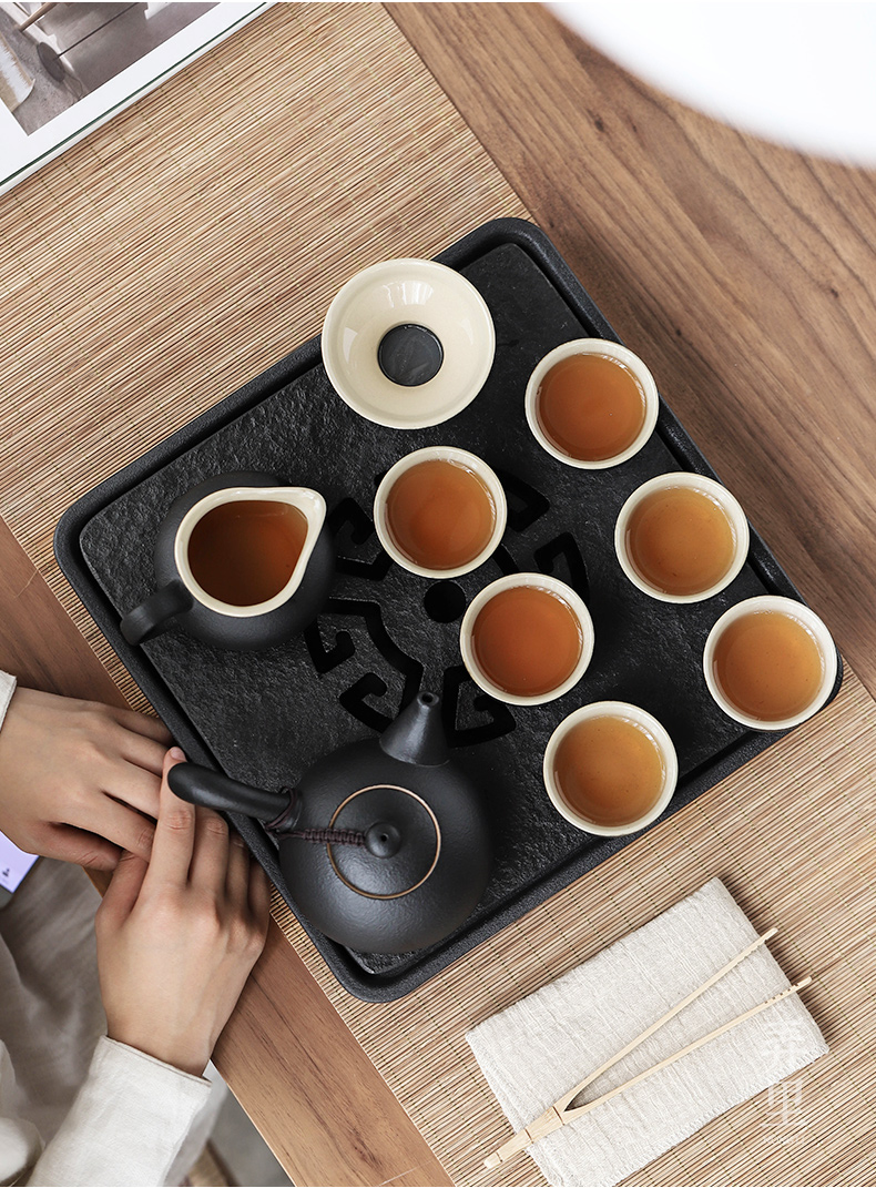 Get in | sharply Shi Gan mercifully disk storage ground ceramic kung fu tea set a complete set of tea home square