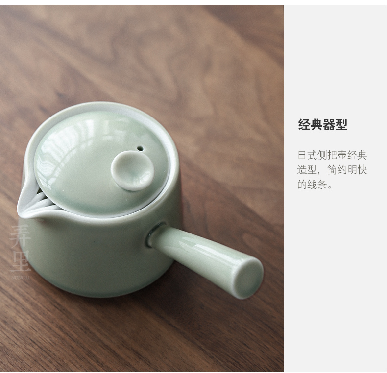 | its ehrs grey porcelain side put the pot of Japanese contracted kung fu tea set of jingdezhen ceramic teapot single pot by hand