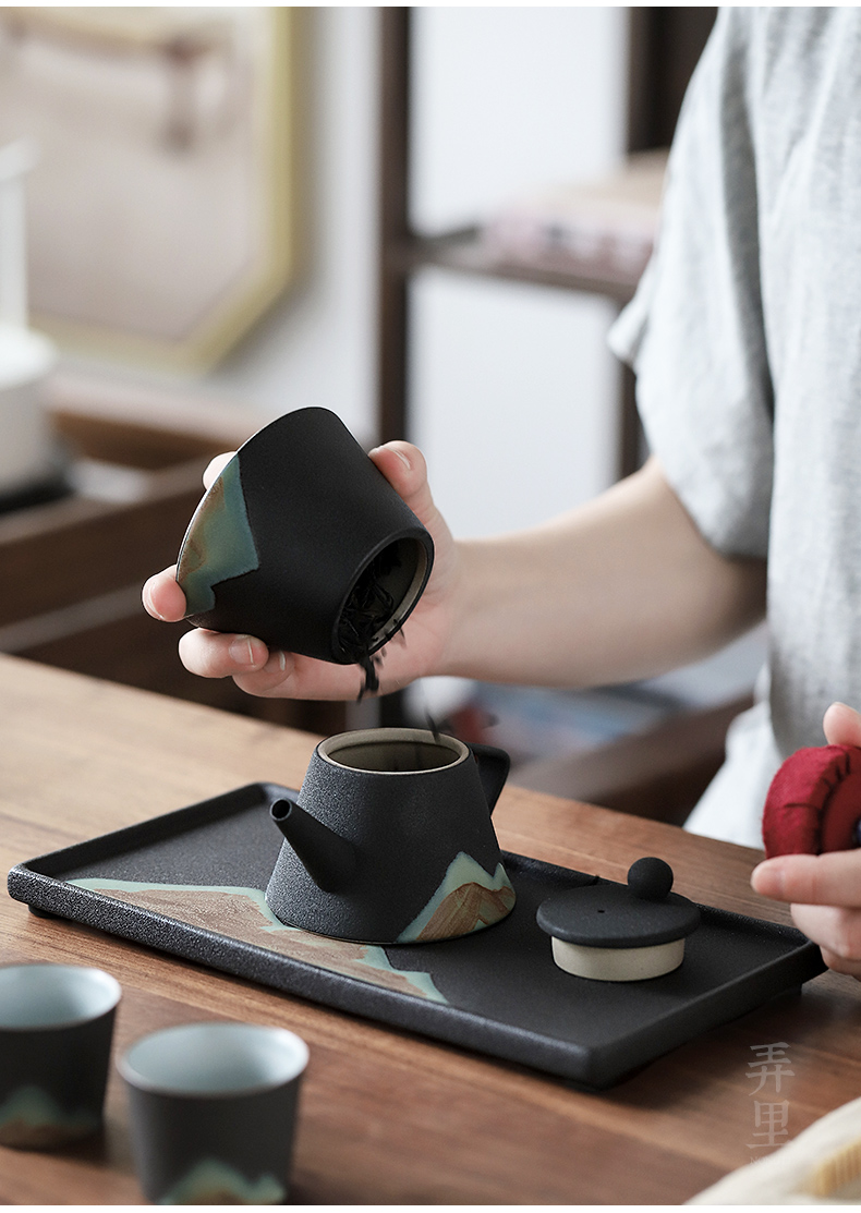 The Get caddy fixings household ceramic POTS in small pu 'er travel tea caddy fixings portable mini packing seal pot