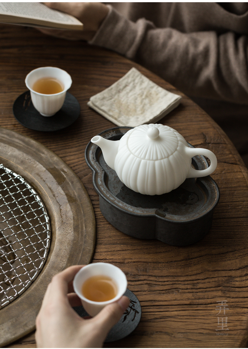 The Get | ceramic dehua white porcelain teapot kung fu tea set the teapot in household teapot manual single side put as the pot