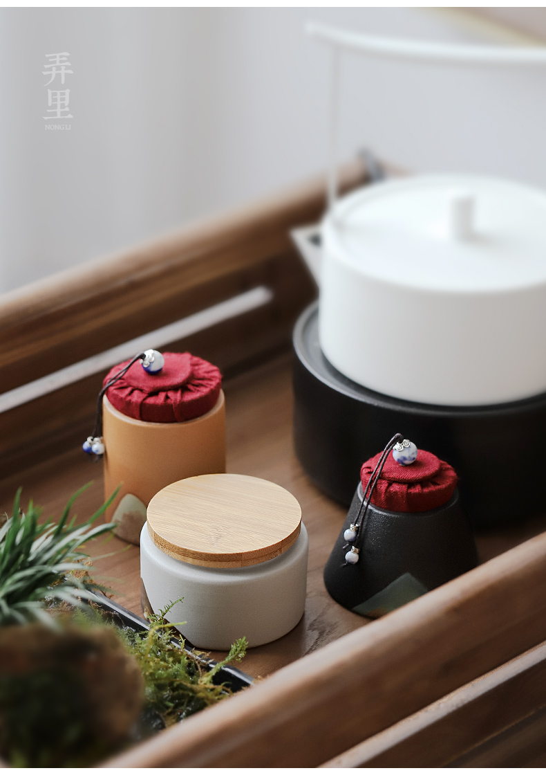 The Get caddy fixings household ceramic POTS in small pu 'er travel tea caddy fixings portable mini packing seal pot