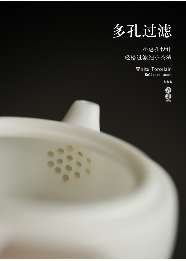 Travel tea set ceramic cups kung fu dehua white porcelain cup to crack a pot of two cups of Japanese portable teapot