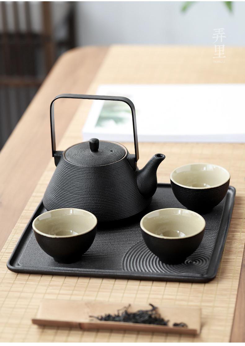 Get in | dry landscape of a complete set of tea tray was Japanese zen contracted household utensils set ceramic cups a pot of two cups