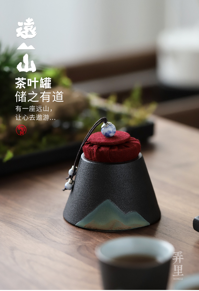The Get caddy fixings household ceramic POTS in small pu 'er travel tea caddy fixings portable mini packing seal pot