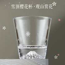 YTH Mount Fuji glass cup ins Wind home Japanese water cup snow mountain wine whiskey glass heat-resistant tea cup