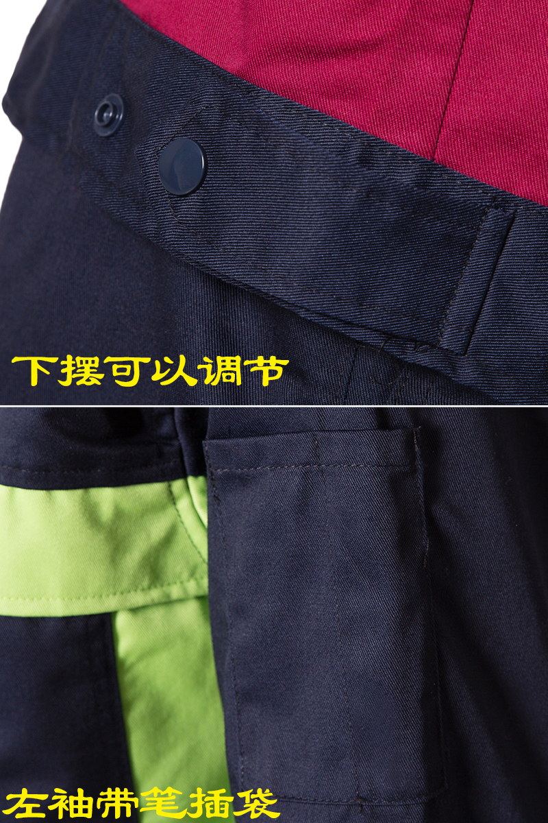 Mùa thu và mùa đông cotton nam và nữ overalls Quần áo bảo hiểm lao động Bộ dụng cụ quần áo Nhà máy sửa chữa cơ khí Quần áo đồng phục Màu sắc phù hợp với đồng phục quần áo thể thao nam