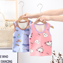 Childrens warm vest plus velvet padded head waistcoat for boys and girls baby underwear autumn and winter vest underwear