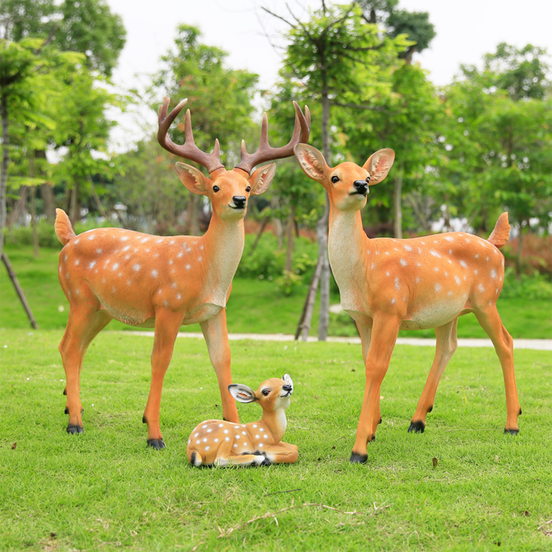 Simulated Animal Garden Sika Deer Ornaments, Handicrafts, Courtyard, Living Room, Office, Home Decoration