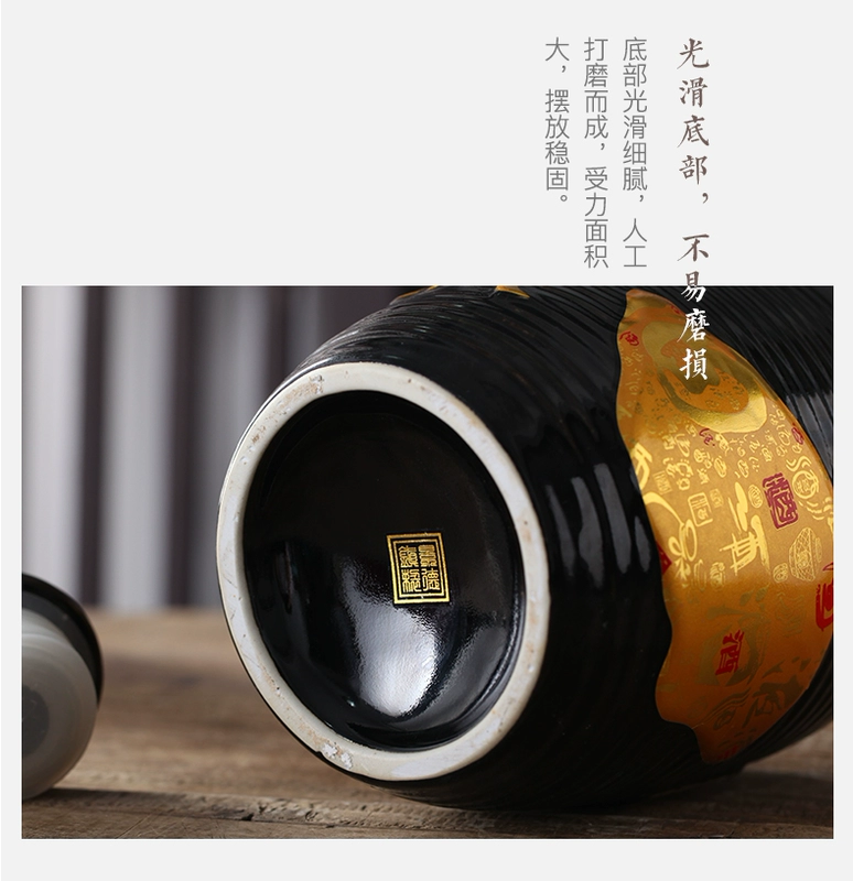 Jingdezhen lọ gốm nhỏ 2/3/5/10 kg bình đựng trong nhà bình rượu niêm phong rỗng chai rượu vang retro có thể - Rượu vang bình đựng rượu vang