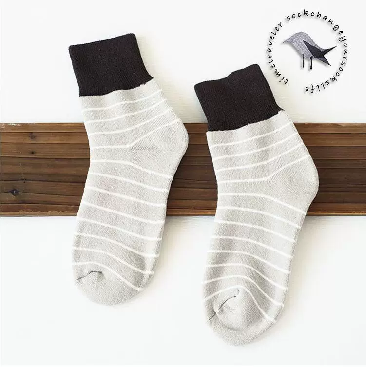 6 đôi tất nam ấm cotton cotton Nhật Bản sọc dày khăn terry vớ thể thao vớ nam ấm