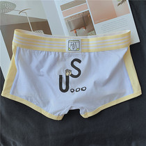 Mens underwear mens boxer cotton Korean ins trend cartoon low waist tight youth sexy boxer shorts