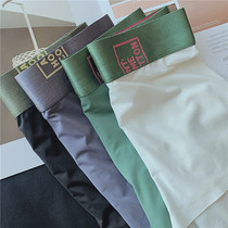 Ice silk underwear mens ultra-thin summer breathable simple mens boxer pants literary youth middle waist four corners short pants
