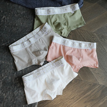 Mens underwear cotton boxer summer thin breathable personality trend literary youth middle waist boxer shorts head