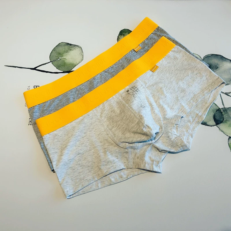 Đồ lót nam 2 quần đơn giản thời trang đồ lót gợi cảm cotton in hình boxer U lồi eo thấp