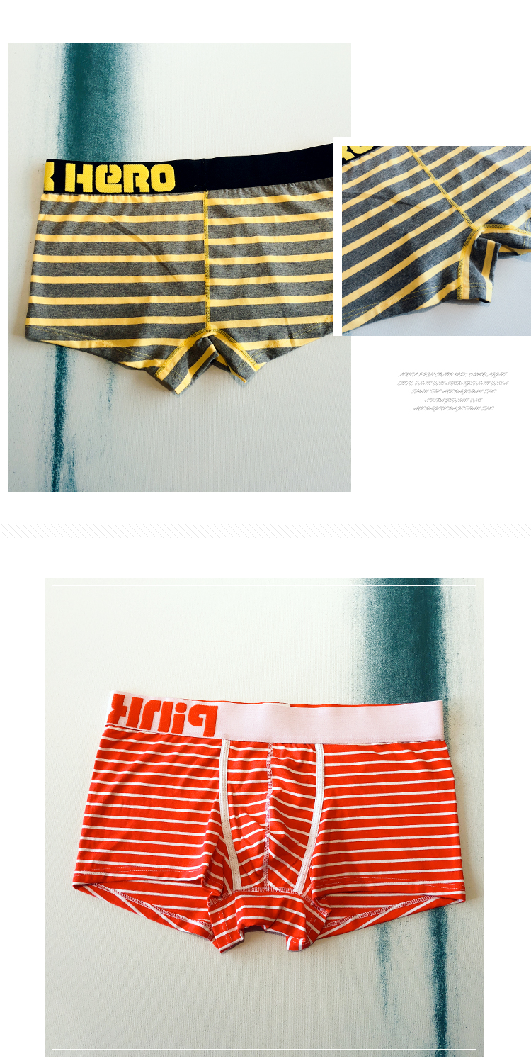 Quần lót nam cotton thời trang sọc thấp eo thanh niên boxer đồ lót cotton thời trang nam quần boxer quan sip