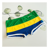 Mens Panties Cotton Tide Men Navy Striped Sexy Boxer Panties Cotton Four Corner Shorts Mens Underpants